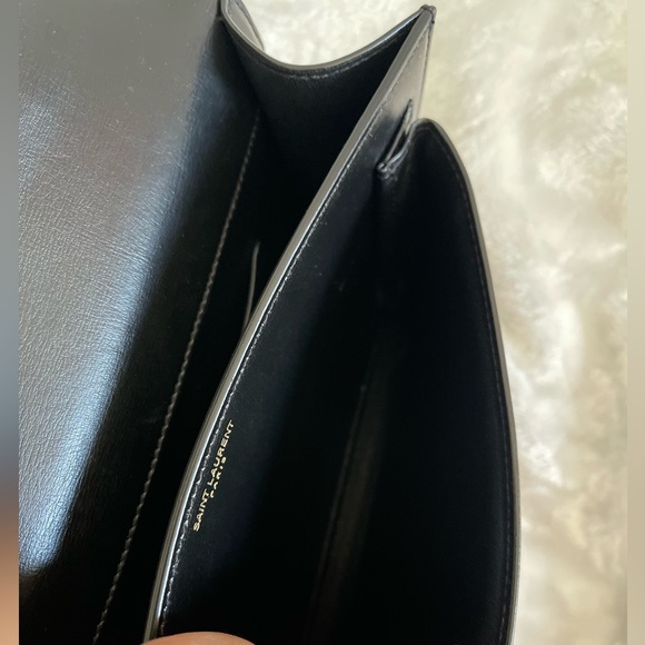 Saint Laurent YSL Medium Sunset Top Handle Black and Gold Handbag/Crossbody. - Picture 8 of 15